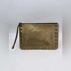 Rebecca Minkoff Studded Golden Glitter Flat Wristlet